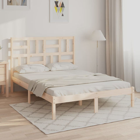 vidaXL Bed Frame without Mattress Solid Wood 140x190 cm