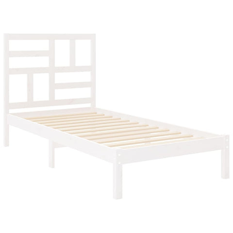 vidaXL Bed Frame without Mattress White Solid Wood 90x200 cm