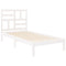 vidaXL Bed Frame without Mattress White Solid Wood 90x200 cm