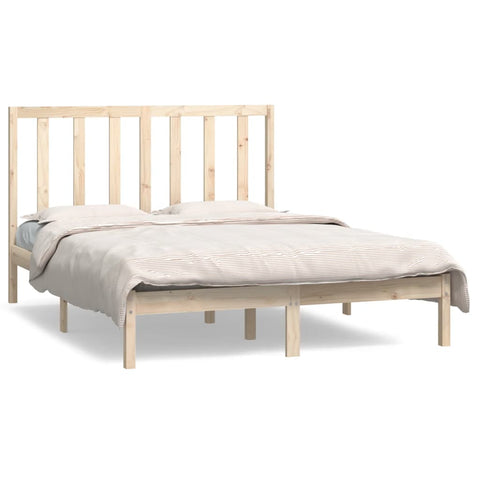 vidaXL Bed Frame without Mattress 135x190 cm Double Solid Wood Pine