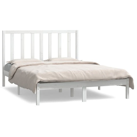 vidaXL Bed Frame without Mattress White 140x190 cm Solid Wood Pine