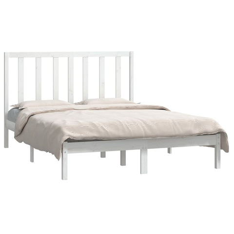 vidaXL Bed Frame without Mattress White 140x190 cm Solid Wood Pine