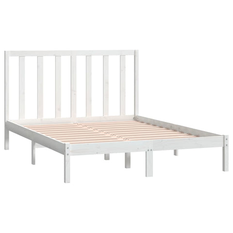 vidaXL Bed Frame without Mattress White 140x190 cm Solid Wood Pine