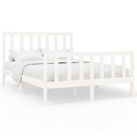 vidaXL Bed Frame without Mattress White 160x200 cm Solid Wood Pine