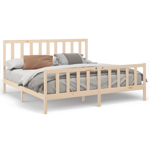 vidaXL Bed Frame without Mattress 200x200 cm  Solid Wood Pine