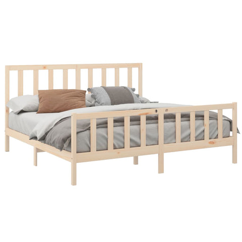 vidaXL Bed Frame without Mattress 200x200 cm  Solid Wood Pine