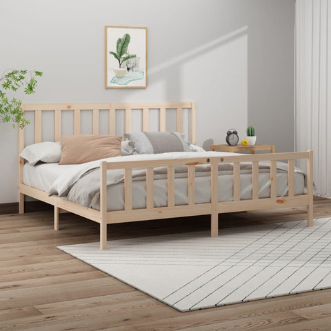 vidaXL Bed Frame without Mattress 200x200 cm  Solid Wood Pine