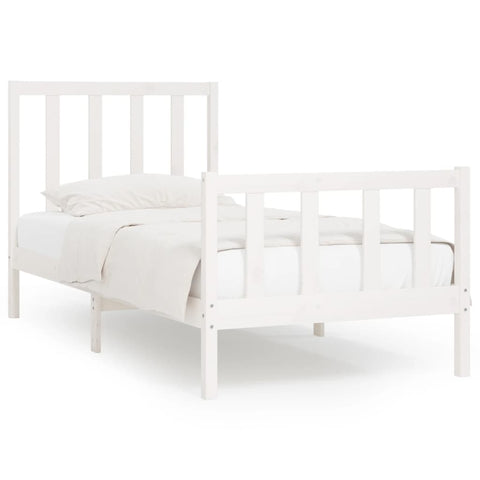 vidaXL Bed Frame without Mattress White 100x200 cm Solid Wood