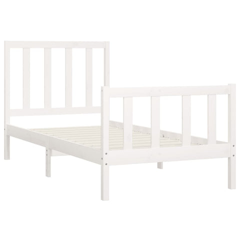 vidaXL Bed Frame without Mattress White 100x200 cm Solid Wood