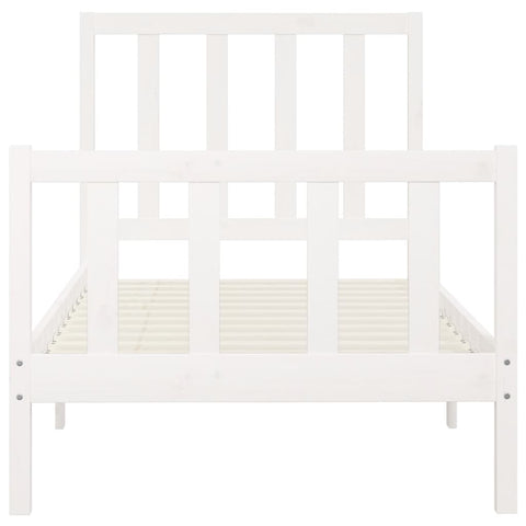 vidaXL Bed Frame without Mattress White 100x200 cm Solid Wood