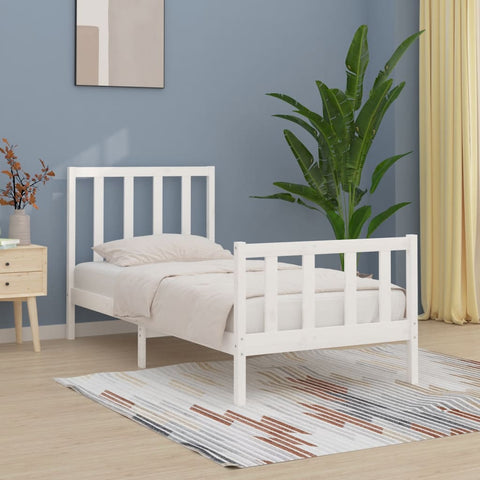 vidaXL Bed Frame without Mattress White 100x200 cm Solid Wood