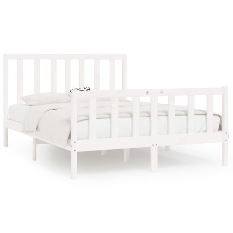 vidaXL Bed Frame without Mattress White 160x200 cm Solid Wood