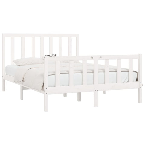 vidaXL Bed Frame without Mattress White 160x200 cm Solid Wood