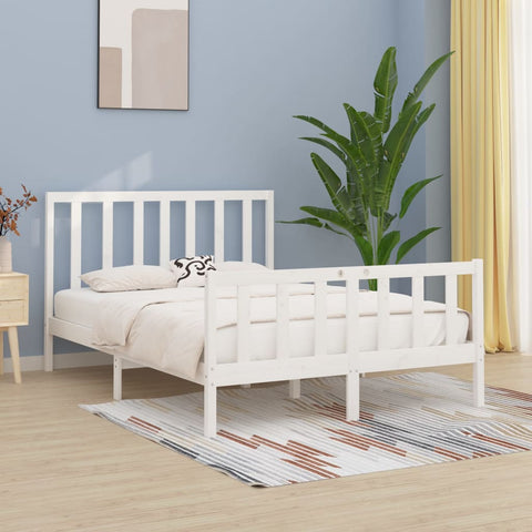 vidaXL Bed Frame without Mattress White 160x200 cm Solid Wood