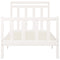 vidaXL Bed Frame without Mattress White Solid Wood Pine 100x200 cm