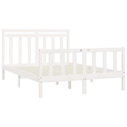 vidaXL Bed Frame without Mattress White Solid Wood Pine 160x200 cm