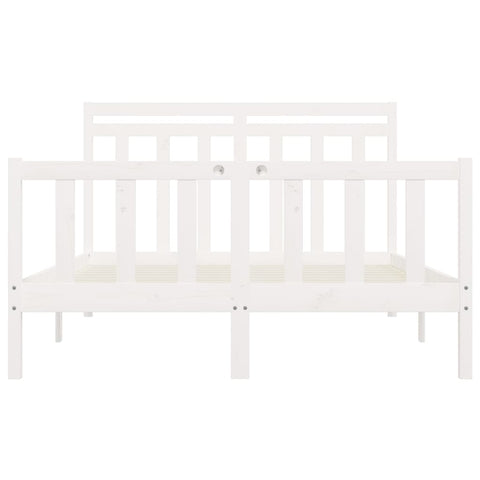 vidaXL Bed Frame without Mattress White Solid Wood Pine 160x200 cm