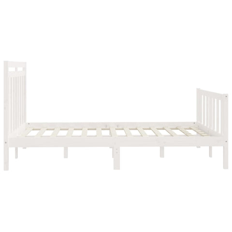 vidaXL Bed Frame without Mattress White Solid Wood Pine 160x200 cm
