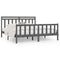 vidaXL Bed Frame without Mattress Grey Solid Wood Pine 200x200 cm