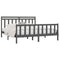 vidaXL Bed Frame without Mattress Grey Solid Wood Pine 200x200 cm