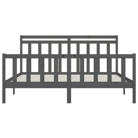 vidaXL Bed Frame without Mattress Grey Solid Wood Pine 200x200 cm