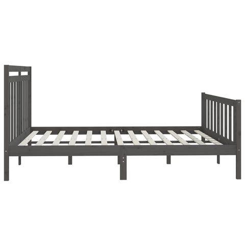 vidaXL Bed Frame without Mattress Grey Solid Wood Pine 200x200 cm