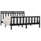 vidaXL Bed Frame without Mattress Black Solid Wood Pine 200x200 cm