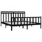 vidaXL Bed Frame without Mattress Black Solid Wood Pine 200x200 cm