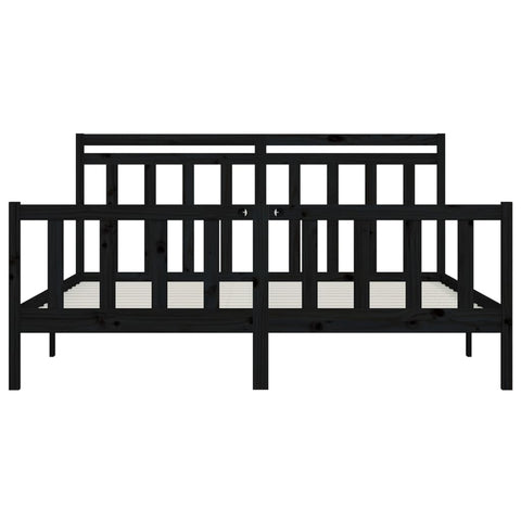 vidaXL Bed Frame without Mattress Black Solid Wood Pine 200x200 cm