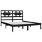 vidaXL Bed Frame without Mattress Black 200x200 cm Solid Wood Pine