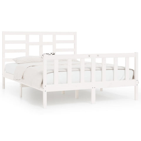 vidaXL Bed Frame without Mattress White 160x200 cm Solid Wood Pine