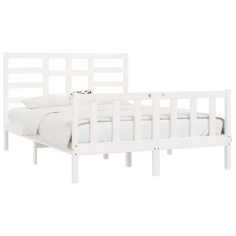 vidaXL Bed Frame without Mattress White 160x200 cm Solid Wood Pine