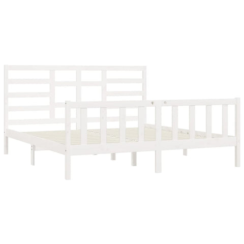 vidaXL Bed Frame without Mattress White 200x200 cm Solid Wood Pine