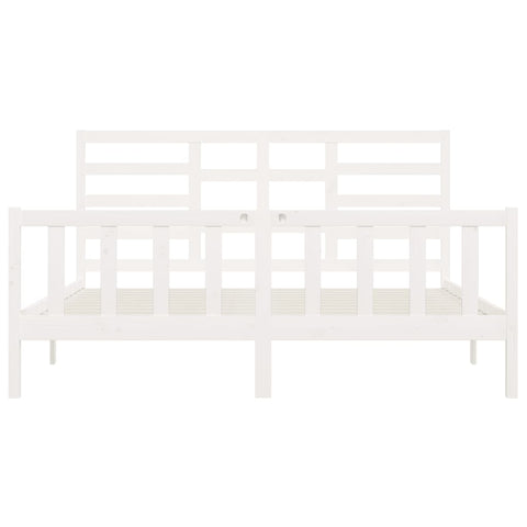 vidaXL Bed Frame without Mattress White 200x200 cm Solid Wood Pine