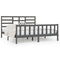 vidaXL Bed Frame without Mattress Grey 200x200 cm Solid Wood Pine