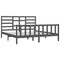vidaXL Bed Frame without Mattress Grey 200x200 cm Solid Wood Pine