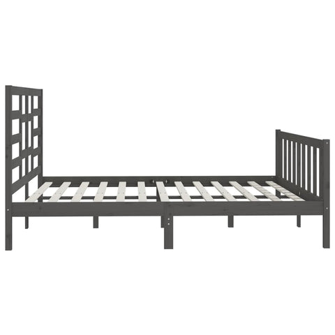vidaXL Bed Frame without Mattress Grey 200x200 cm Solid Wood Pine