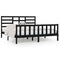 vidaXL Bed Frame without Mattress Black 200x200 cm Solid Wood Pine