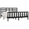 vidaXL Bed Frame without Mattress Black 200x200 cm Solid Wood Pine