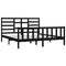 vidaXL Bed Frame without Mattress Black 200x200 cm Solid Wood Pine