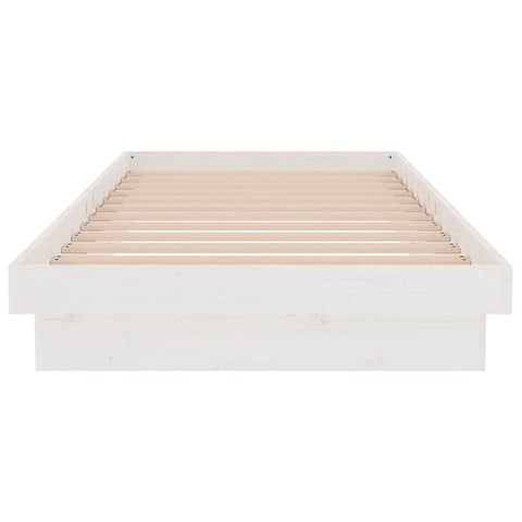 819893 vidaXL Bed Frame without Mattress White Solid Wood 90x200 cm
