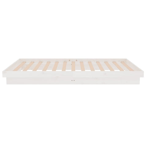 819893 vidaXL Bed Frame without Mattress White Solid Wood 90x200 cm