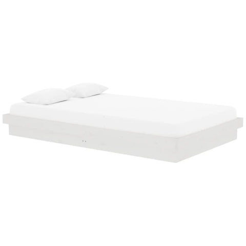 819903 vidaXL Bed Frame without Mattress White Solid Wood 120x200 cm