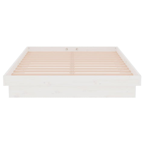 819903 vidaXL Bed Frame without Mattress White Solid Wood 120x200 cm