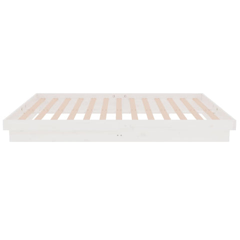 819903 vidaXL Bed Frame without Mattress White Solid Wood 120x200 cm