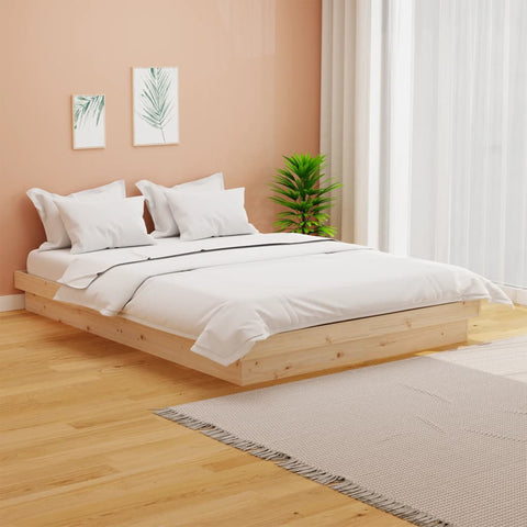 819907 vidaXL Bed Frame without Mattress Solid Wood 140x200 cm