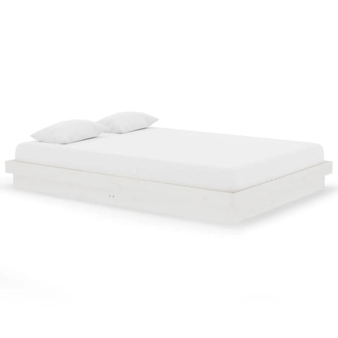 819908 vidaXL Bed Frame without Mattress White Solid Wood 140x200 cm