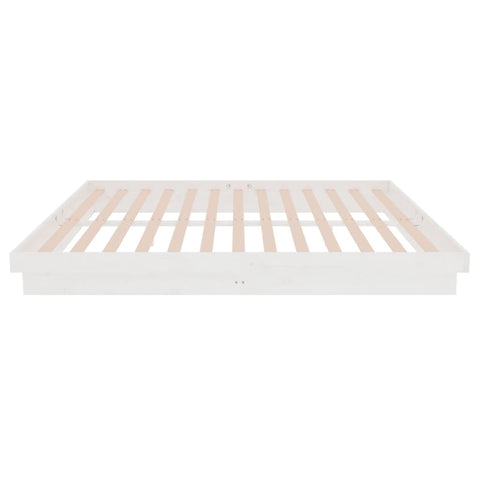 vidaXL Bed Frame without Mattress White Solid Wood 160x200 cm