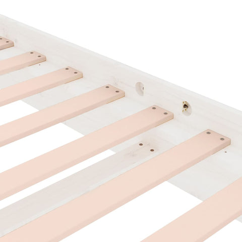 vidaXL Bed Frame without Mattress White Solid Wood Super King