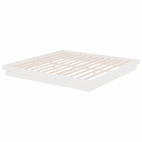 vidaXL Bed Frame without Mattress White Solid Wood 200x200 cm